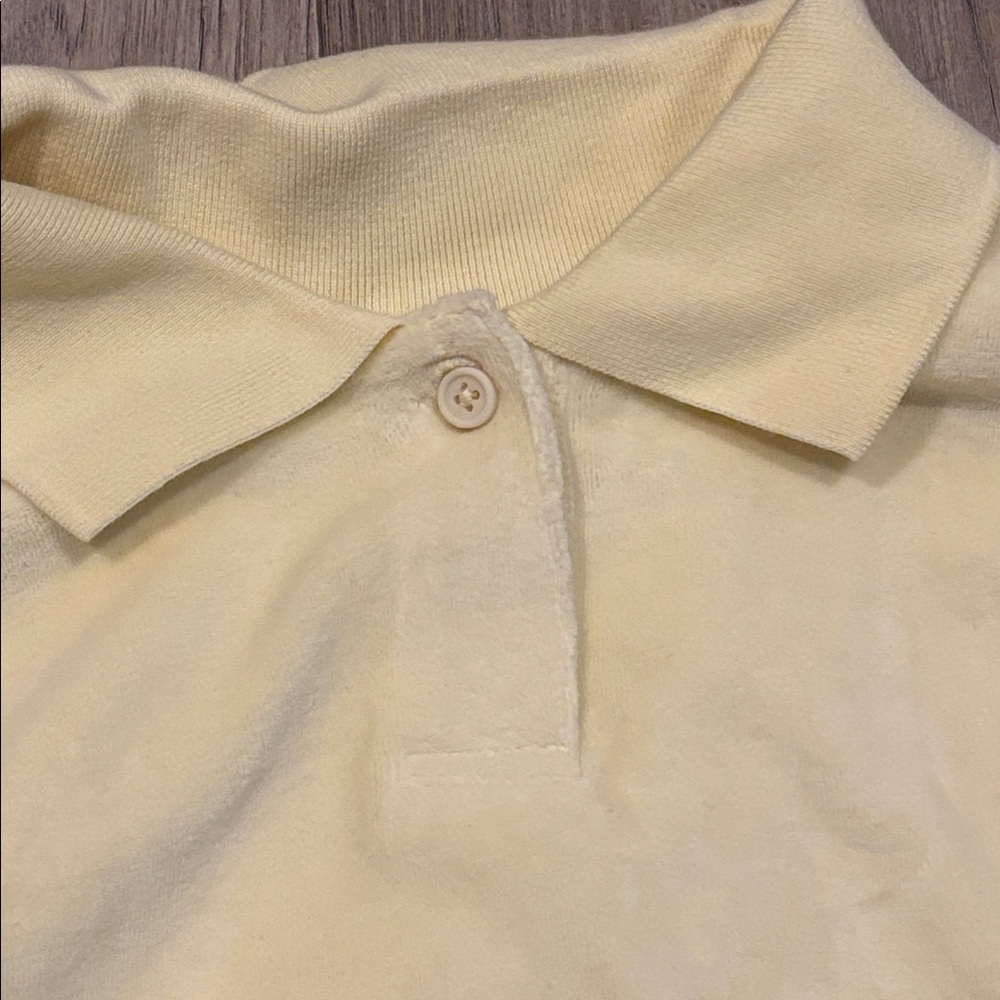 Essentials Light Yellow Collared Sweatshirt - Picture 3 of 5